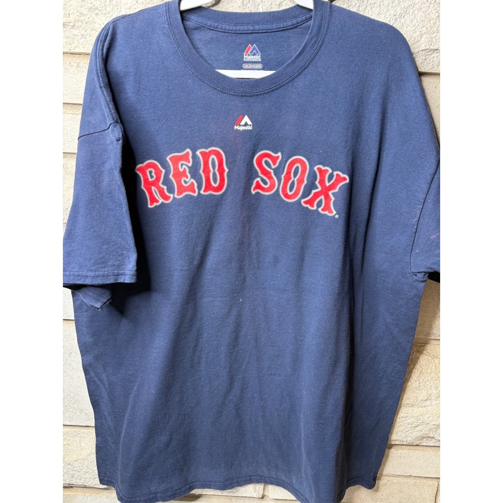 Majestic Boston Red Sox Chris Sale 41 Navy Blue T-Shirt Mens 2XL MLB Baseball‎